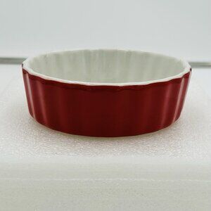 Royal Norfolk Round Baking Dish 4-7/8” Diameter Red and White